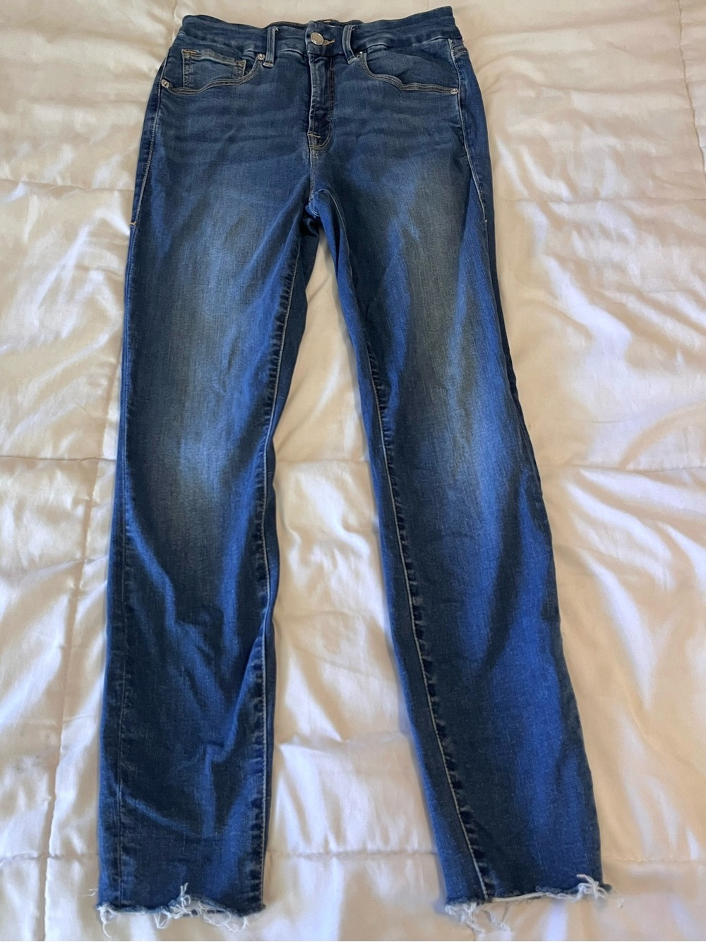Good American Good Waist Crop Raw Hem High Rise Skinny Jeans Womens size 6/28